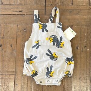The Bonny mob Blake sand bunny bubble romper organic unisex nwt